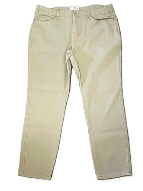 Jachs Girlfriend Ladies Pants sz 12 Beige Mid Rise 5 Pockets